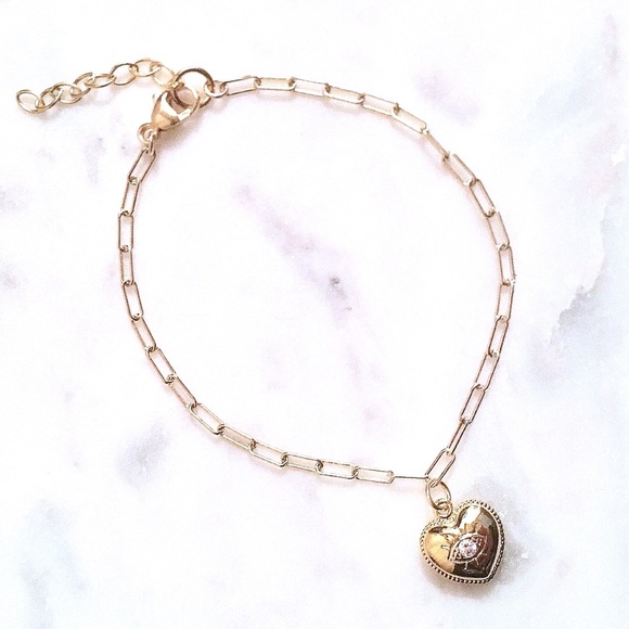 Jewelry - Petite Evil Eye CZ Heart Bracelet